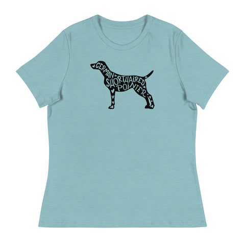 German Shorthaired Pointer | Silhouette | Women's Relaxed T-Shirt