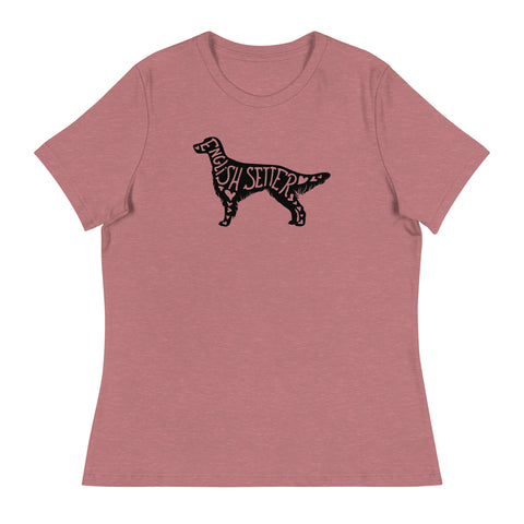 English Setter | Silhouette | Women's Relaxed T-Shirt