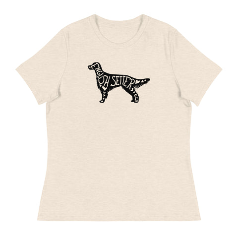 English Setter | Silhouette | Women's Relaxed T-Shirt