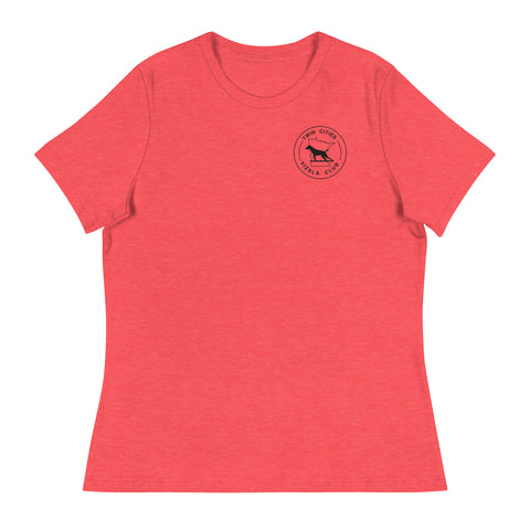 Twin Cities Vizsla Club | Women's Relaxed T-Shirt | Small Logo