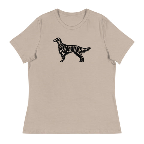 English Setter | Silhouette | Women's Relaxed T-Shirt