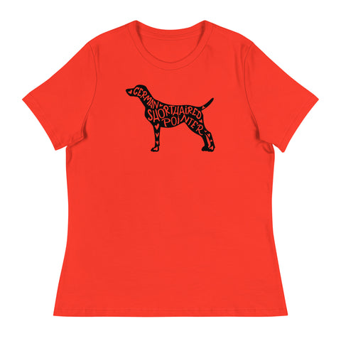 German Shorthaired Pointer | Silhouette | Women's Relaxed T-Shirt