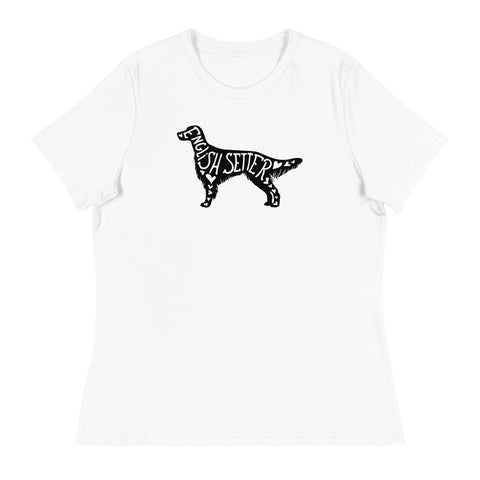 English Setter | Silhouette | Women's Relaxed T-Shirt