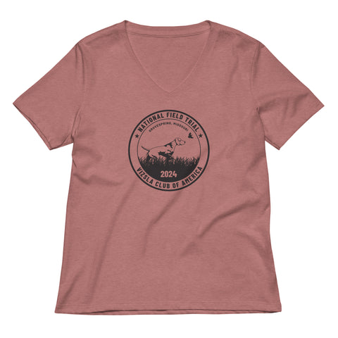 Vizsla Club of America | NFT 2024 | Women’s Relaxed V-Neck T-Shirt | Large Logo