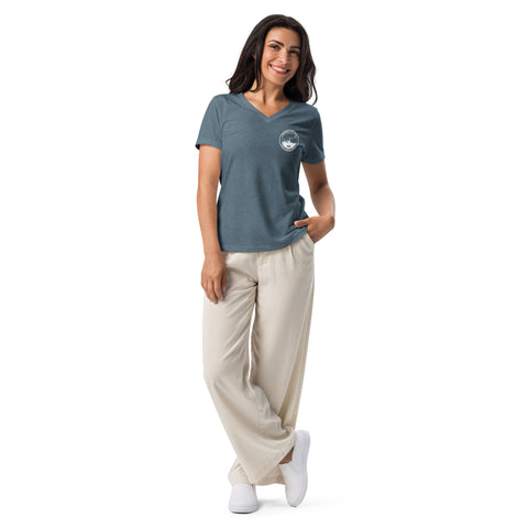 Vizsla Club of America | NFT 2025 | Women’s Relaxed V-Neck T-Shirt | Small Logo