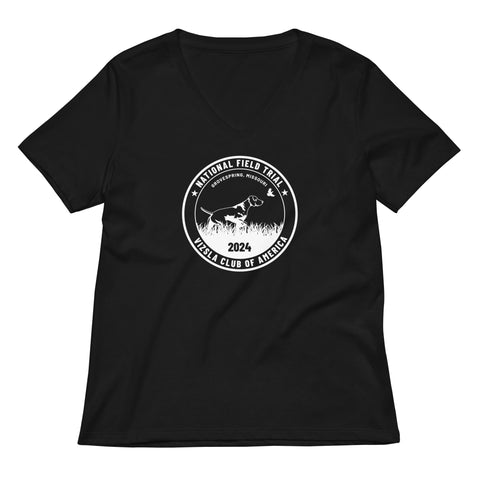 Vizsla Club of America | NFT 2024 | Women’s Relaxed V-Neck T-Shirt | Large Logo