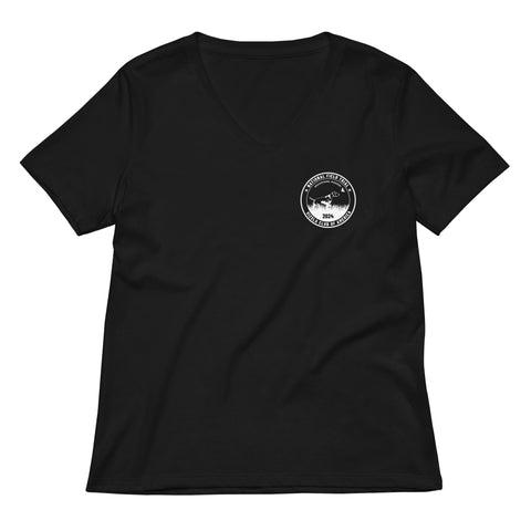 Vizsla Club of America | NFT 2024 | Women’s Relaxed V-Neck T-Shirt | Small Logo