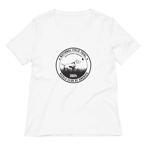 Vizsla Club of America | NFT 2024 | Women’s Relaxed V-Neck T-Shirt | Large Logo