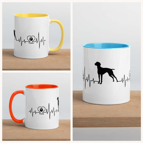 Vizsla | Heartbeat | 11 oz White Ceramic Mug with Color Inside