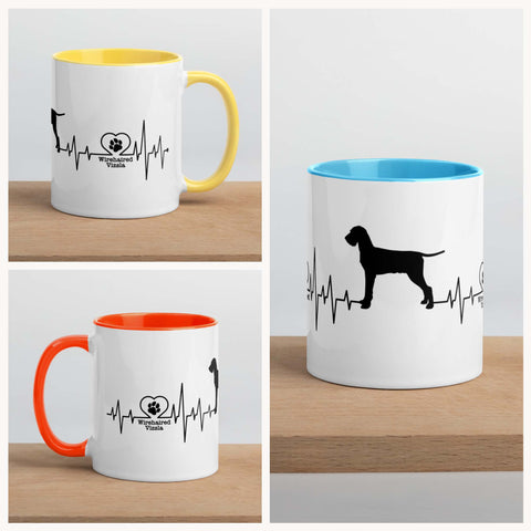 Wirehaired Vizsla | Heartbeat | 11 oz White Ceramic Mug with Color Inside