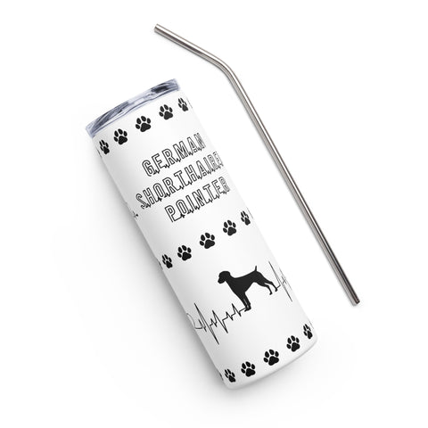 German Shorthaired Pointer | Heartbeat | 20 oz Stainless Steel Tumbler