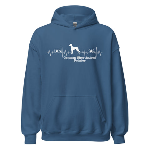 German Shorthaired Pointer | Heartbeat | Unisex Heavy Blend Hoodie