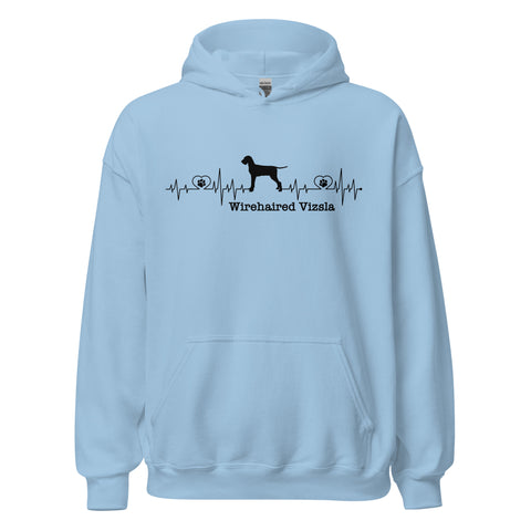 Wirehaired Vizsla | Heartbeat | Unisex Heavy Blend Hoodie