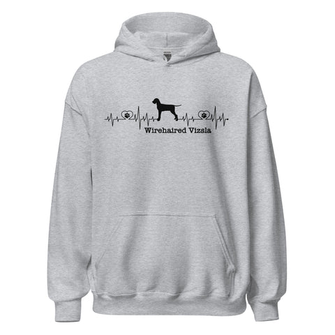 Wirehaired Vizsla | Heartbeat | Unisex Heavy Blend Hoodie