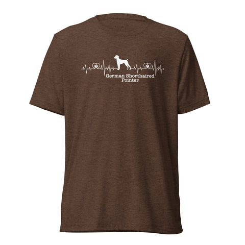 German Shorthaired Pointer | Heartbeat | Unisex Tri-Blend T-Shirt