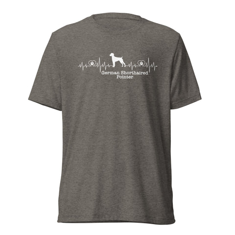 German Shorthaired Pointer | Heartbeat | Unisex Tri-Blend T-Shirt