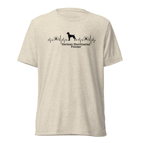 German Shorthaired Pointer | Heartbeat | Unisex Tri-Blend T-Shirt