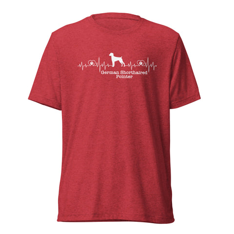 German Shorthaired Pointer | Heartbeat | Unisex Tri-Blend T-Shirt