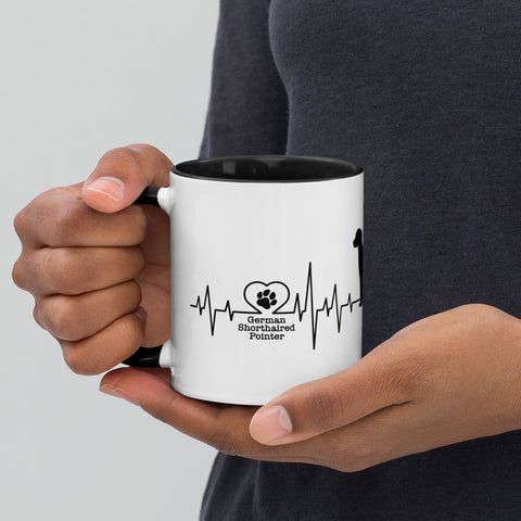 German Shorthaired Pointer | Heartbeat | 11 oz White Ceramic Mug with Color Inside